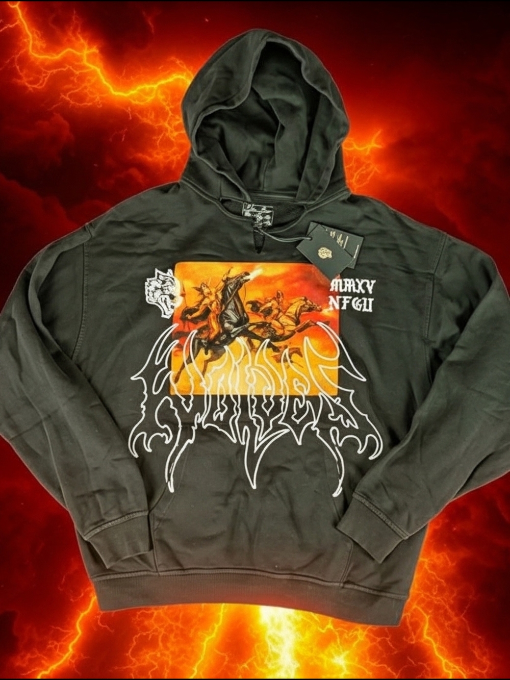 Darc Sport Valkyrie Vahalla Dempsey Men's Black Hoodie Size L New Wolves Club